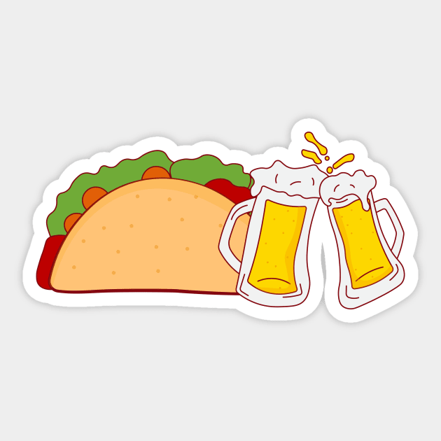 Taco and Beer Sticker by novaya